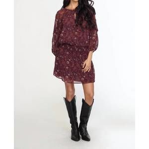 NEW VERONICA M chiffon ruffle dress in gredana
